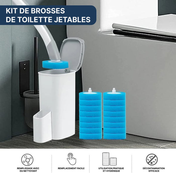 Kit De Brosses De Toilette Avec Éponges Jetables - 6 pièces
