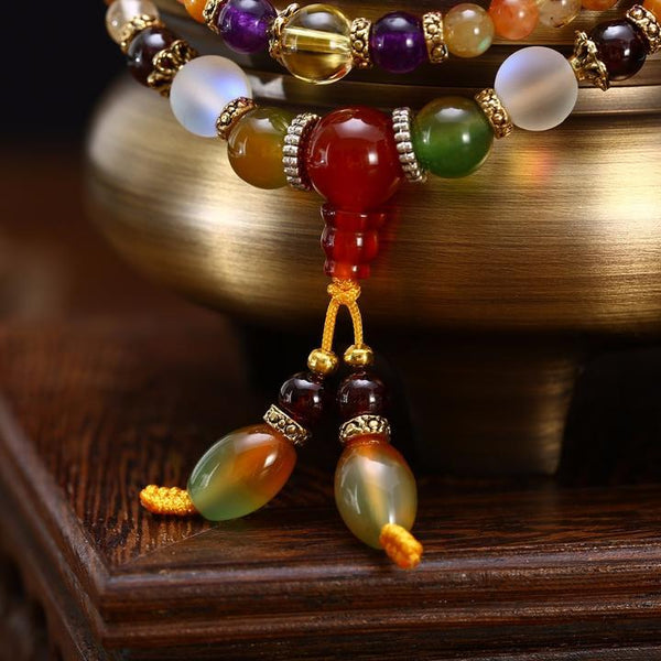 Bracelet de Guérison avec 108 Perles en Quartz