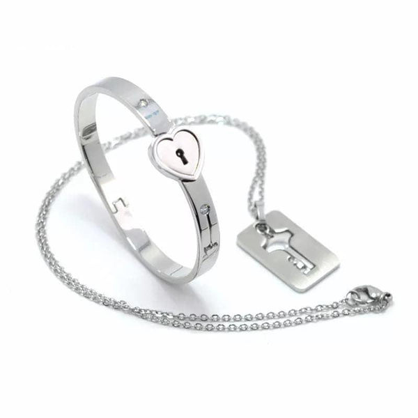 Bracelet Serrure Coeur Avec Collier Clé (lot de 2)