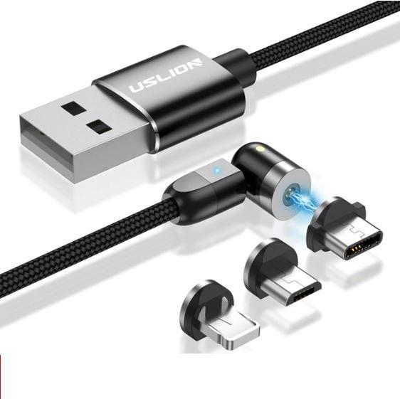 Cable magnétique chargement iPhone - Type C - Micro Usb 360°