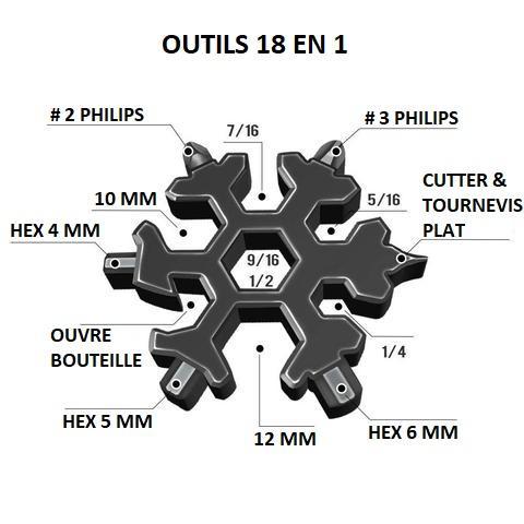 Outil multifonction 18-en-1 en acier inoxydable
