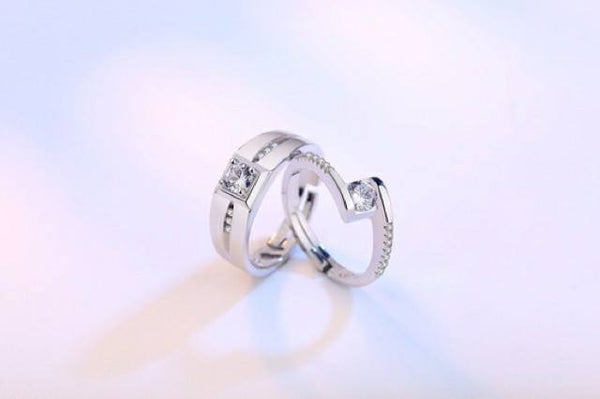 Paire de Bagues, Bague de Fiançailles, Bague de Mariage 2018