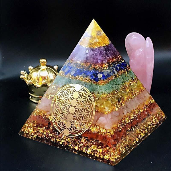 Pyramide Orgonite Fleur De Vie 7 Chakras
